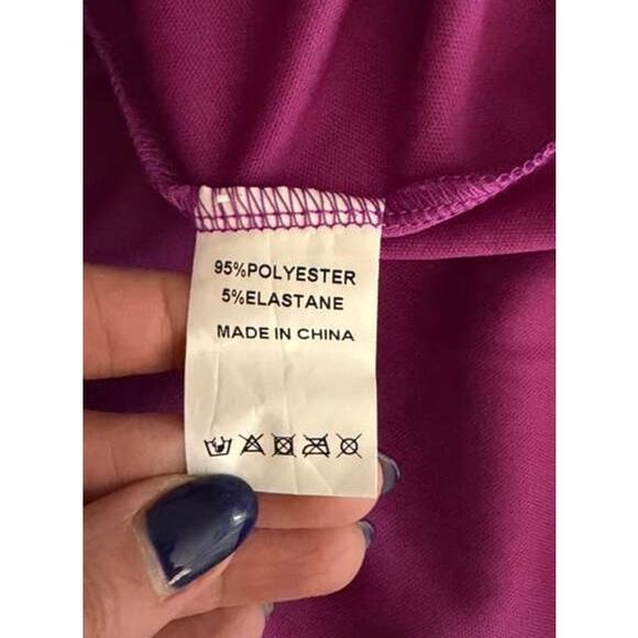 Faeriesty Surplice Neck Lantern Sleeve Chiffon Mermaid Dress in Purple sz Medium - Picture 9 of 10